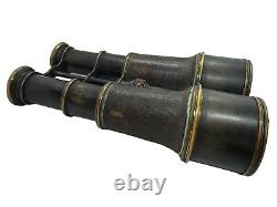 Post Civil War antique binoculars field glasses, Extendable, Leather Grips ¥