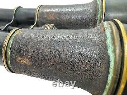 Post Civil War antique binoculars field glasses, Extendable, Leather Grips ¥