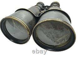 Post Civil War antique binoculars field glasses, Extendable, Leather Grips ¥