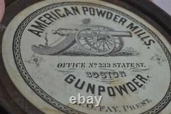 Powder keg Civil War dated 1861 American Powder Mills Polland Boston original