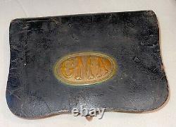 Pre Civil War 1800s GMA GEORGIA MILITARY ACADEMY LEATHER CARTRIDGE BOX with TIN I
