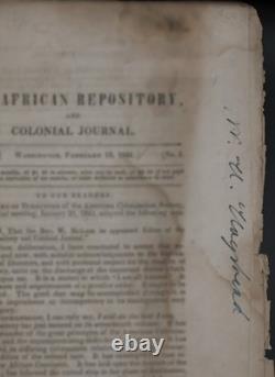 Pre-Civil War 1841 The African Repository and Colonial Journal, Volume 18