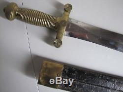 Pre-Civil War Era Model 1831 French Short Sword withLeather Scabbard-Marked JEAN