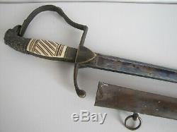 Pre-US Civil War Eaglehead Officers Sword withBrass Scabbard S. H. F. Marked