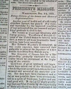 President Abraham Lincoln State of the Union Address 1863 Pro Rebel Newspaper