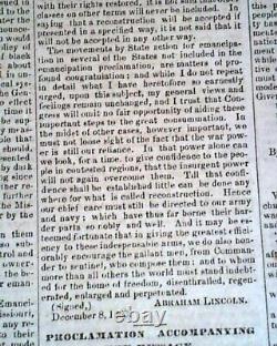 President Abraham Lincoln State of the Union Address 1863 Pro Rebel Newspaper