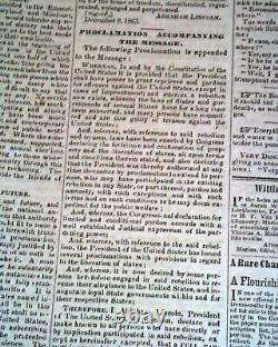 President Abraham Lincoln State of the Union Address 1863 Pro Rebel Newspaper