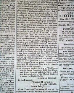 President Abraham Lincoln State of the Union Address 1863 Pro Rebel Newspaper