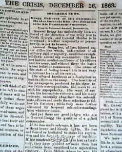 President Abraham Lincoln State of the Union Address 1863 Pro Rebel Newspaper