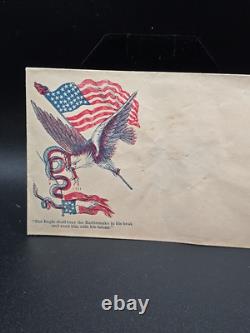 RARE 1861 Eagle Flag And Snake Civil War Patriotic Cover Envelope