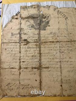 RARE 1864 Civil War Soldier Discharge Harrisburg, PA Pvt John Patton