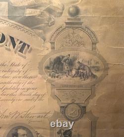 RARE 1871 Vermont Civil War Testimonial-Signed Gov John Stewart & William Wells