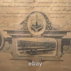 RARE 1871 Vermont Civil War Testimonial-Signed Gov John Stewart & William Wells