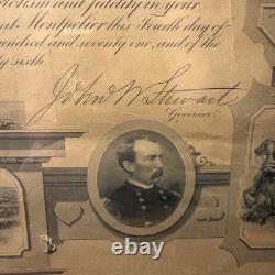 RARE 1871 Vermont Civil War Testimonial-Signed Gov John Stewart & William Wells