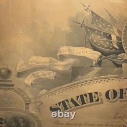 RARE 1871 Vermont Civil War Testimonial-Signed Gov John Stewart & William Wells
