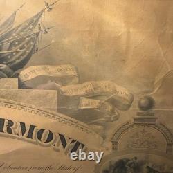 RARE 1871 Vermont Civil War Testimonial-Signed Gov John Stewart & William Wells