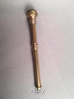 RARE AntQ Gold & Diamond Textured Retractable Toothpick With Civil War Provenance