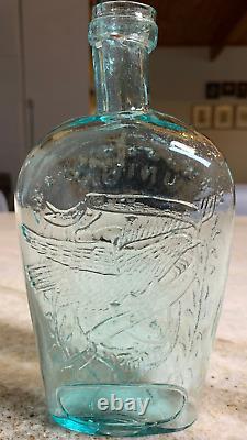 RARE Antique Iron Pontil Whittled Civil War Bottle Eagle UNION Philidelphia
