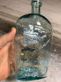 RARE Antique Iron Pontil Whittled Civil War Bottle Eagle UNION Philidelphia