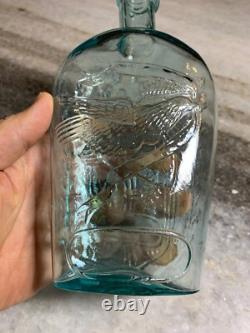 RARE Antique Iron Pontil Whittled Civil War Bottle Eagle UNION Philidelphia