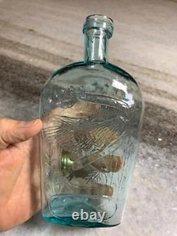 RARE Antique Iron Pontil Whittled Civil War Bottle Eagle UNION Philidelphia
