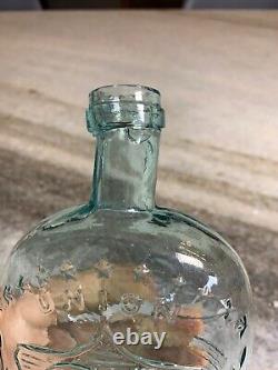 RARE Antique Open Pontil Whittled Civil War Bottle Eagle UNION Philidelphia