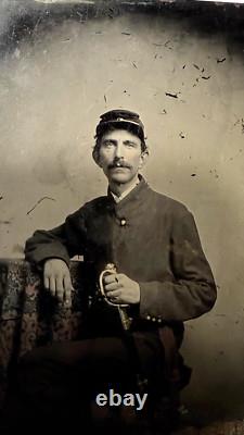 RARE Antique Tintype Photo Civil War Colonel John Hummond 5th Cavalry