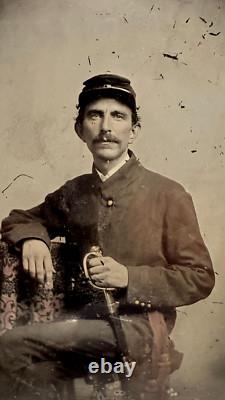 RARE Antique Tintype Photo Civil War Colonel John Hummond 5th Cavalry