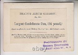 RARE CIVIL WAR ERA CDV LARGEST CONFEDERATE GUN BRADY'S ALBUM GALLERY No. 398
