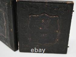 RARE CIVIL WAR SOLDIER PHOTOGRAPH CASE With FLAGS, DRUM & CANNON 1861