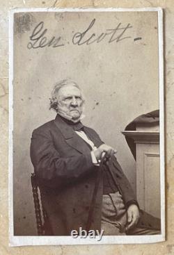 RARE! CIVIL WAR UNION LT GEN. WINFIELD SCOTT by C. D. FREDRICKS CDV PHOTO 1862