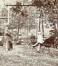 RARE! CIVIL WAR UNION MAJ. GEN. JOHN C. FRÉMONT & FAMILY STEREOVIEW PHOTO c1862