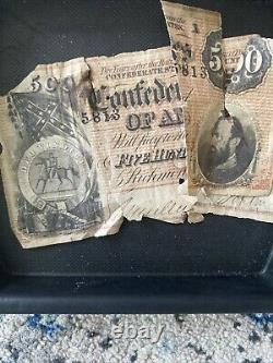 RARE CSA FIVE HUNDRED BILL CURRENCY RICHMOND 1864 Torn $20 CSA (2)
