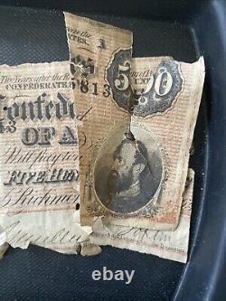 RARE CSA FIVE HUNDRED BILL CURRENCY RICHMOND 1864 Torn $20 CSA (2)