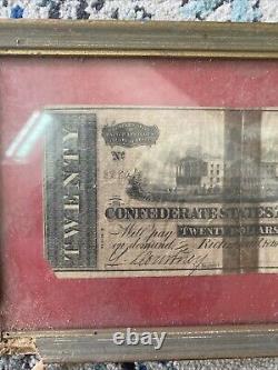 RARE CSA FIVE HUNDRED BILL CURRENCY RICHMOND 1864 Torn $20 CSA (2)