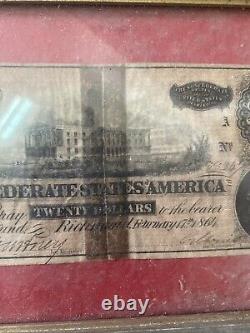 RARE CSA FIVE HUNDRED BILL CURRENCY RICHMOND 1864 Torn $20 CSA (2)