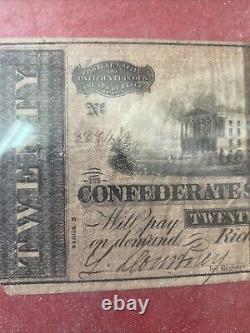 RARE CSA FIVE HUNDRED BILL CURRENCY RICHMOND 1864 Torn $20 CSA (2)
