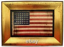 RARE Circa 1896 ANTIQUE 45 Star American Parade Flag Folk Art post Civil War