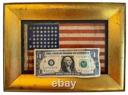 RARE Circa 1896 ANTIQUE 45 Star American Parade Flag Folk Art post Civil War