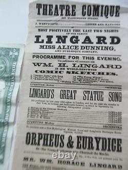 RARE Civil War ADVERTISING BROADSIDE, Theatre Comique, Opera, Lingard, Boston