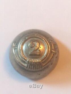RARE Civil War CONFEDERATE 2nd Infantry Regiment Bugle Button T. W. & W. PARIS