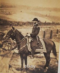 RARE Civil War General Sherman Horseback 1864 CDV Photograph + 2c Revenue Stamp