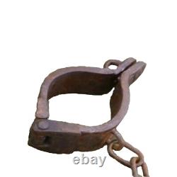 RARE Civil War Union Army Cast Iron Confederate Prisoner Leg Shackles Marked US