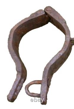 RARE Civil War Union Army Cast Iron Confederate Prisoner Leg Shackles Marked US