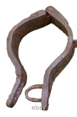 RARE Civil War Union Army Cast Iron Confederate Prisoner Leg Shackles Marked US