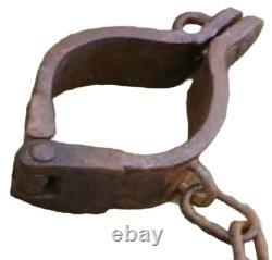 RARE Civil War Union Army Cast Iron Confederate Prisoner Leg Shackles Marked US