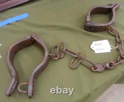 RARE Civil War Union Army Cast Iron Confederate Prisoner Leg Shackles Marked US