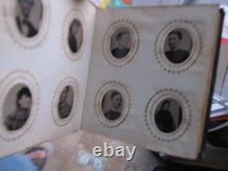 RARE, LARGE Gem Size Leather Tintype Album, Civil War, GIFT