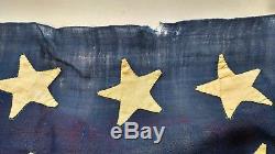 RARE ORIGINAL VINTAGE CIVIL WAR ERA 36 STAR NEVADA STATE FLAG 4'x8' BY HORSTMAN