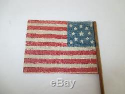 RARE Original 1860's CIVIL WAR 13 STAR PARADE FLAG
